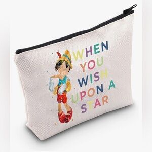 Levlo Pinocchio Jiminy Cricket Cosmetic Zipper Bag When You Wish Upon A Star